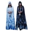 Halloween Costume Cape Dress Ghost Bride Reaper Witch Robe Print Horror Skull Vampire