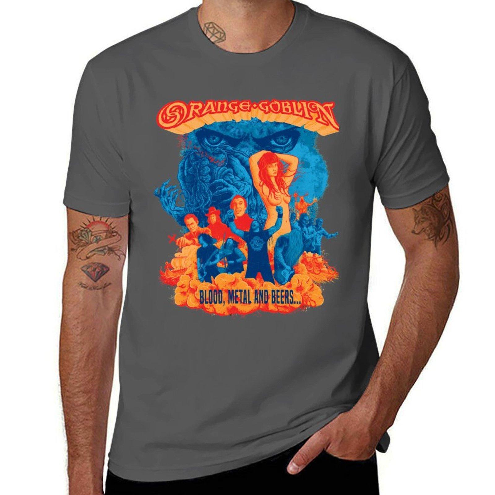 

Orange Goblin Poster T-Shirt cotton t shirt pack t shirt personalised T-Shirt 4XL