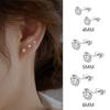 3-7mm 4 Claws Zirconia Crystal Earrings for Women Stainless Steel Gold Silver color Stud Earrings Jewelry Women Accessories