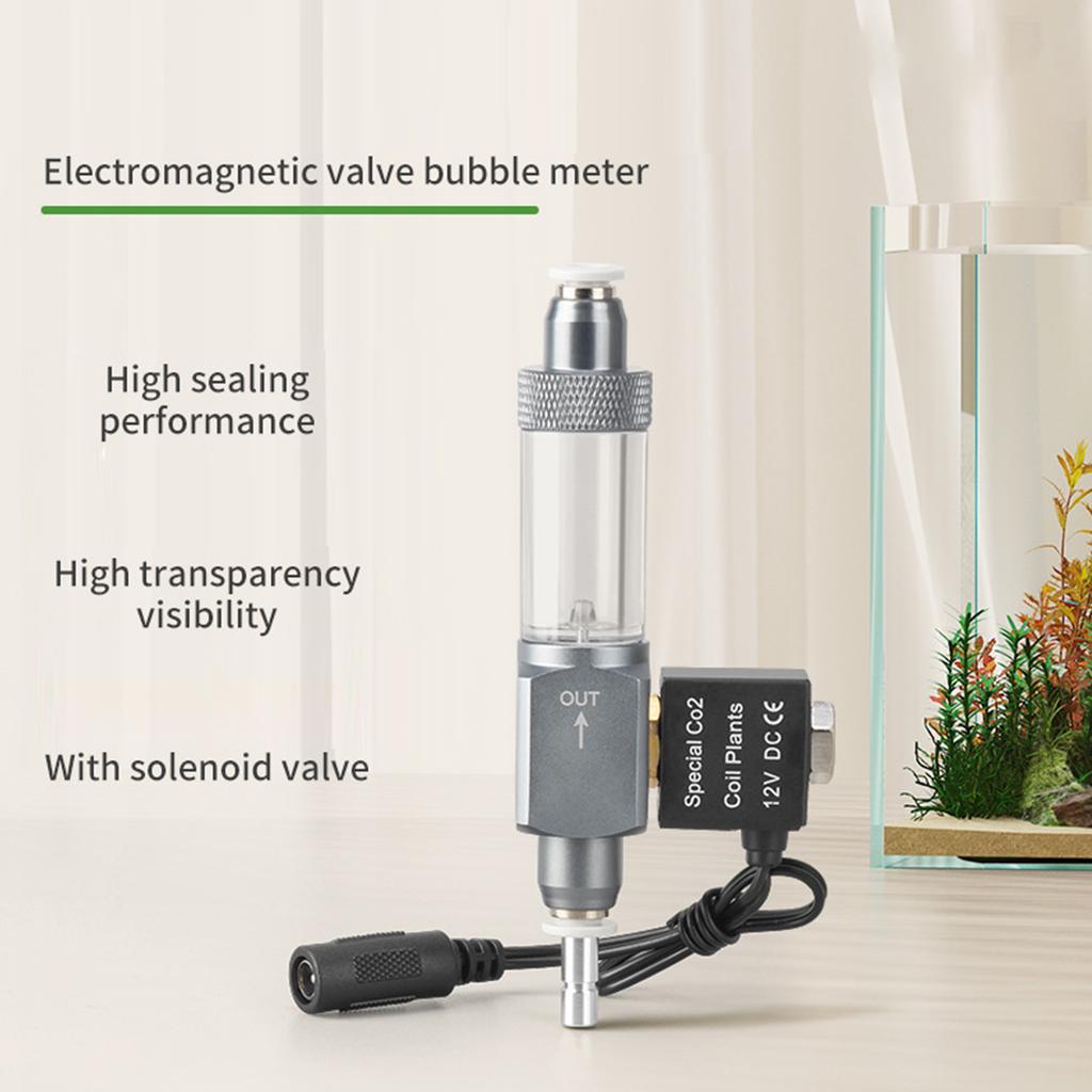 Precision Aquarium CO2 Pressure Regulator Solenoid Valve Quick Connect Bubble Meter Corrosion Resistant Design