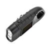 LED Portable Flashlight Multifunction Solar Charging Manual Power Generation Torch Light for Camping Emergency Black