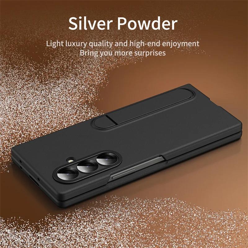 High-end with Holder Phone Case for The New Hot Samsung Galaxy Z Fold 7 6 5 4 3 Ultra-thin Shockproof Skin Feel Protective Cover