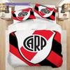River Plate logo Pattern Bedding Quilt Set Quilt Cover Pillowcase Home Decoration Birthday Gift (1 * duvet cover + 2 * pillowcase, without core)