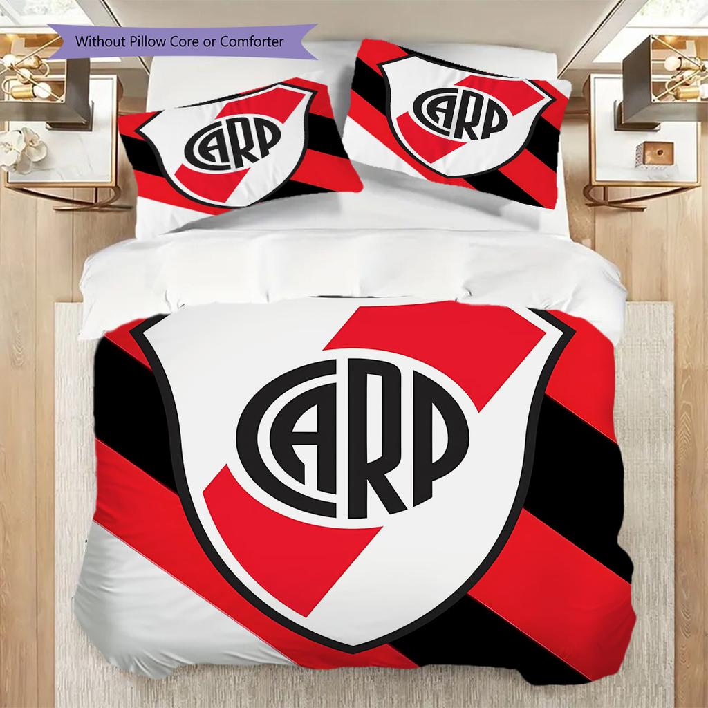 River Plate logo Pattern Bedding Quilt Set Quilt Cover Pillowcase Home Decoration Birthday Gift (1 * duvet cover + 2 * pillowcase, without core)