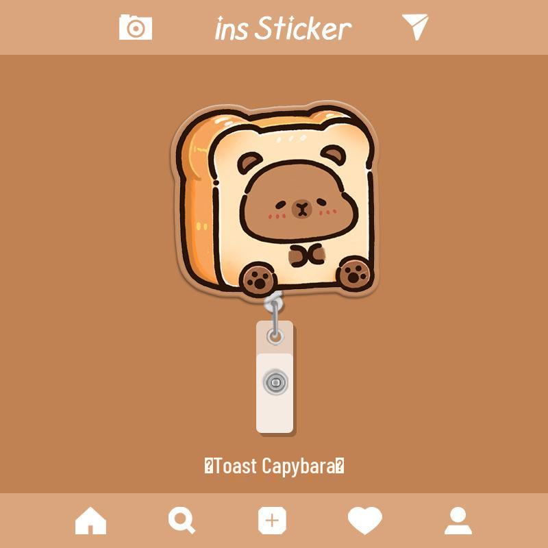 Capybara Retractable ID Card Holder for Students, Doctors & Nurses - Cute Accessory for Name Badges