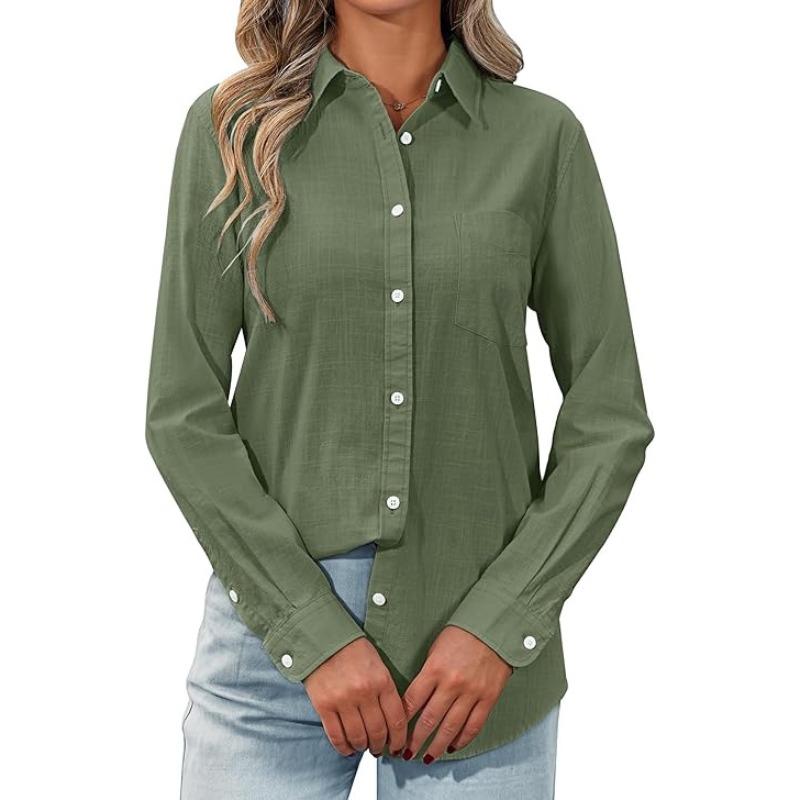 JPNTKY Women's Fashion Casual POLO Neck Long Sleeve Blouses & Shirts