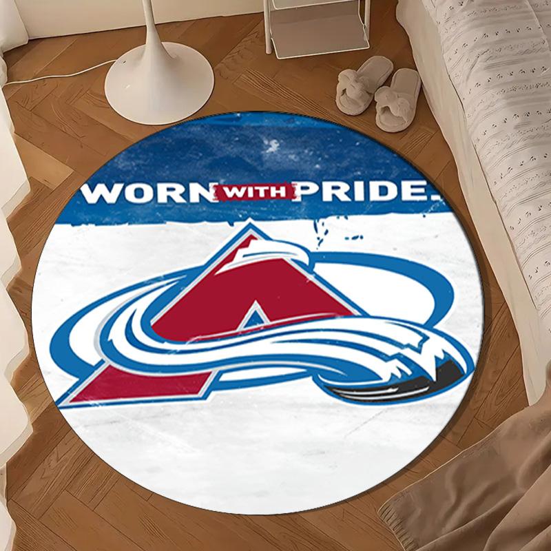 Avalanche Team Spirit Round Rug for Livingroom,Bedroom, Palyroom, Chair Rug, Area Rug, Circle Carpet, Large Size Decor Fan Christmas Gift
