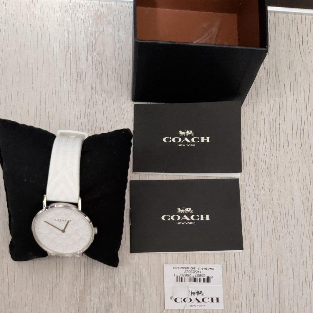 Used COACH Coach Watch Ladies White Signature Box Included