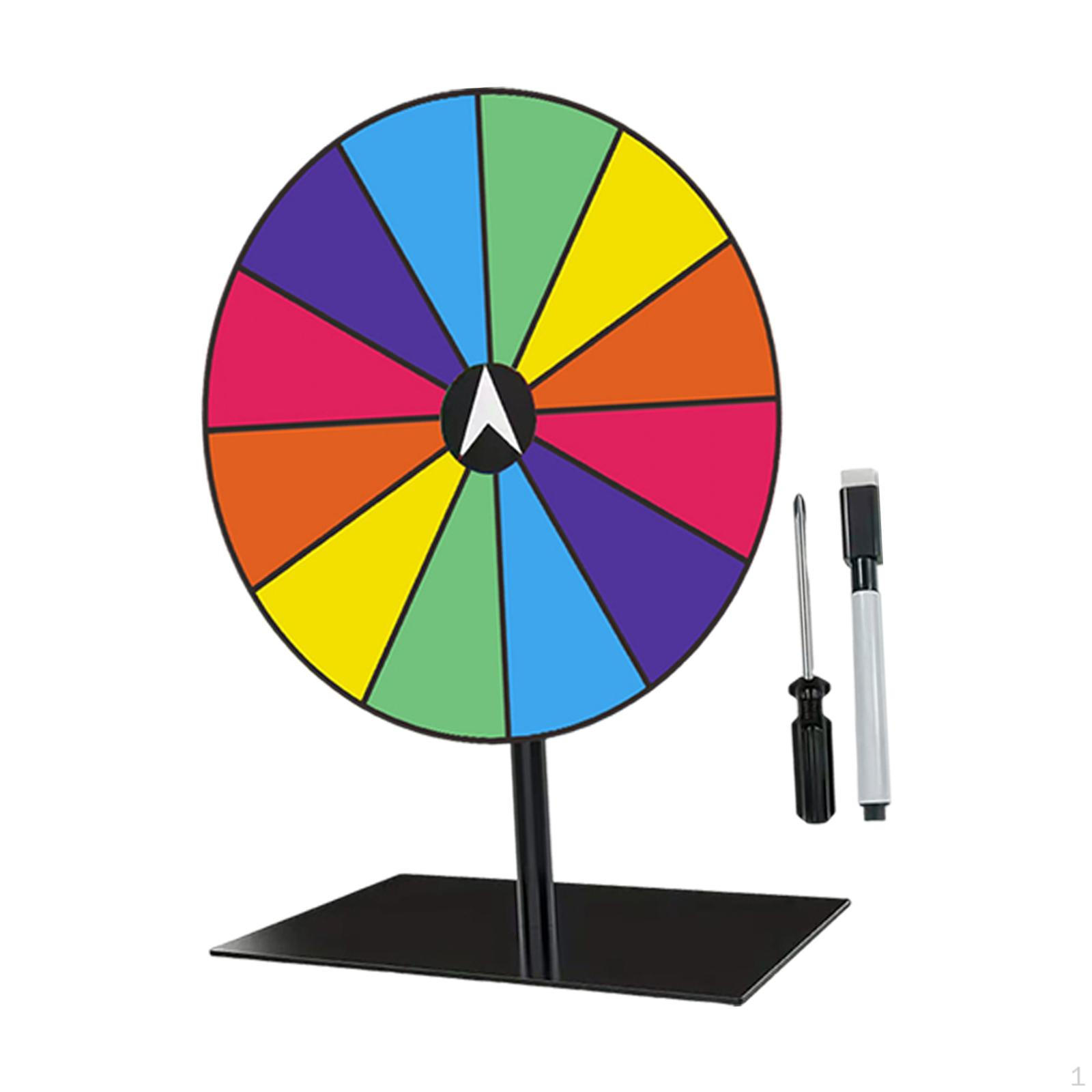 

Tabletop Prize Turntable Set Luck Draw Roulette Wheel with Erasable Pen Interactive Game for SquareBase DarkColor