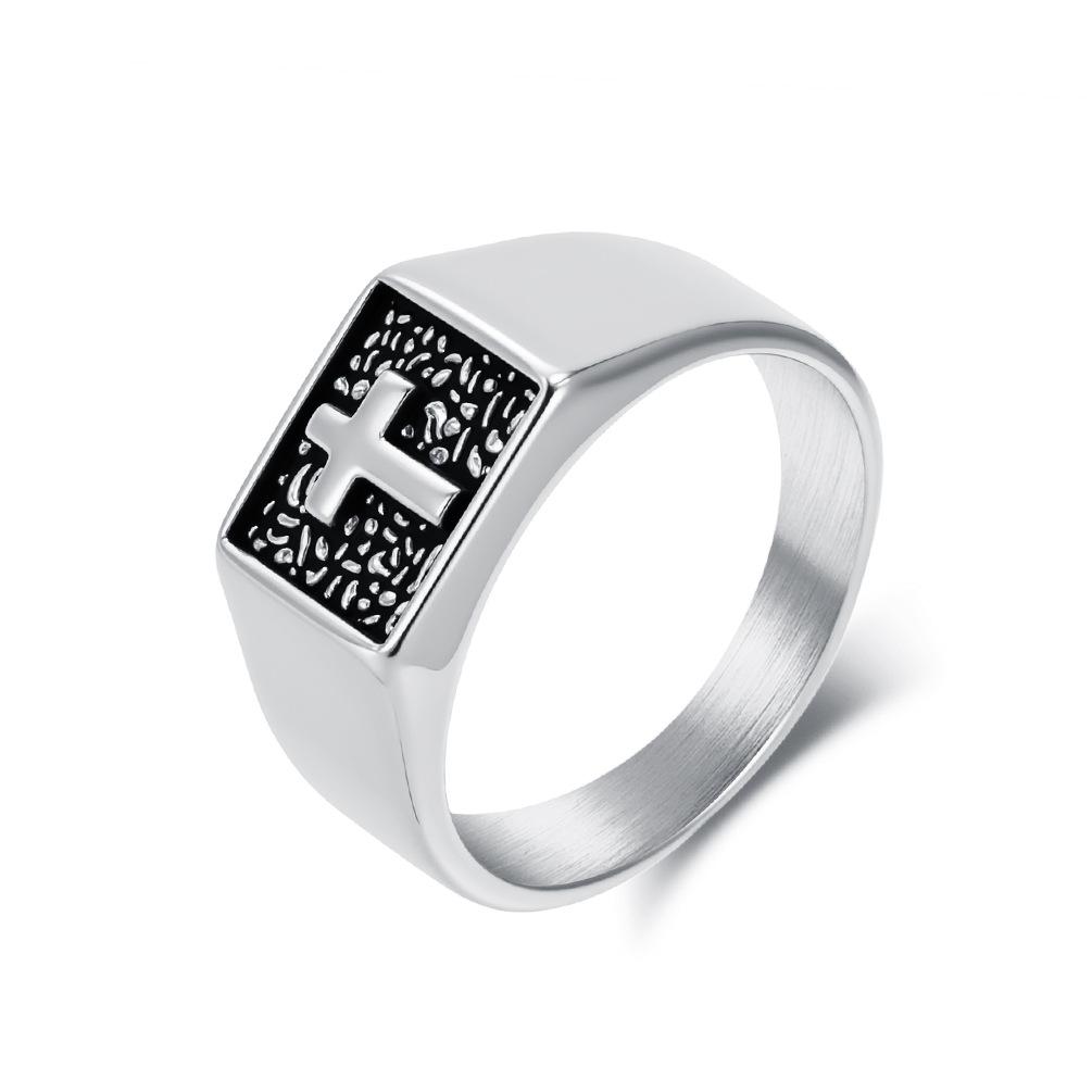 2025 Simple Personalized Men's Ring Cross Ring Accessories