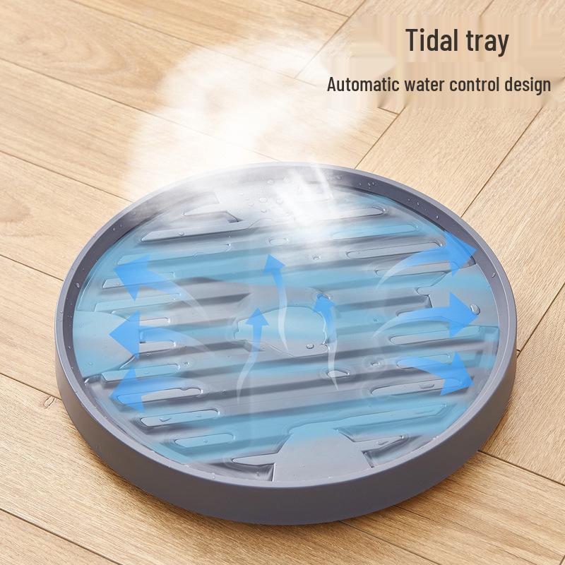 Round Movable Flower Pot Tray with Hidden Wheels and Breathable Bottom for Silent Plant Care