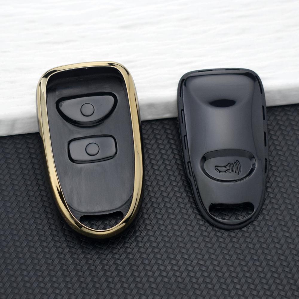 TPU Car Key Fob Cover Shell for Hyundai Kia Tucson Sonata Santa FE Carens 2007-2011 Anti-scratch Remote Key Protector Key Chain