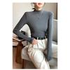 Half High Neck Double-sided German Velvet Base Shirt for Women , with Solid Color and Thick Velvet Inside, Warm Long Sleeved Top