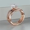 Ladies' Exquisite KC Twisted Round Diamond White Zircon Synthetic Zircon Ring Set Bride's Engagement Ring Wedding Rings Anniversary Gift Size5-13