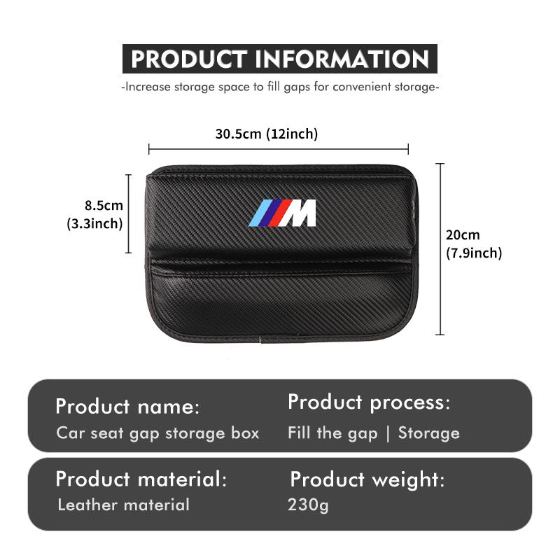 For BMW Leather Car Seat Gap Filler Storage Box Cup Holder Accessories Performance X1 X3 X5 E39 E46 E90 F20 E60 F30 M3 M5