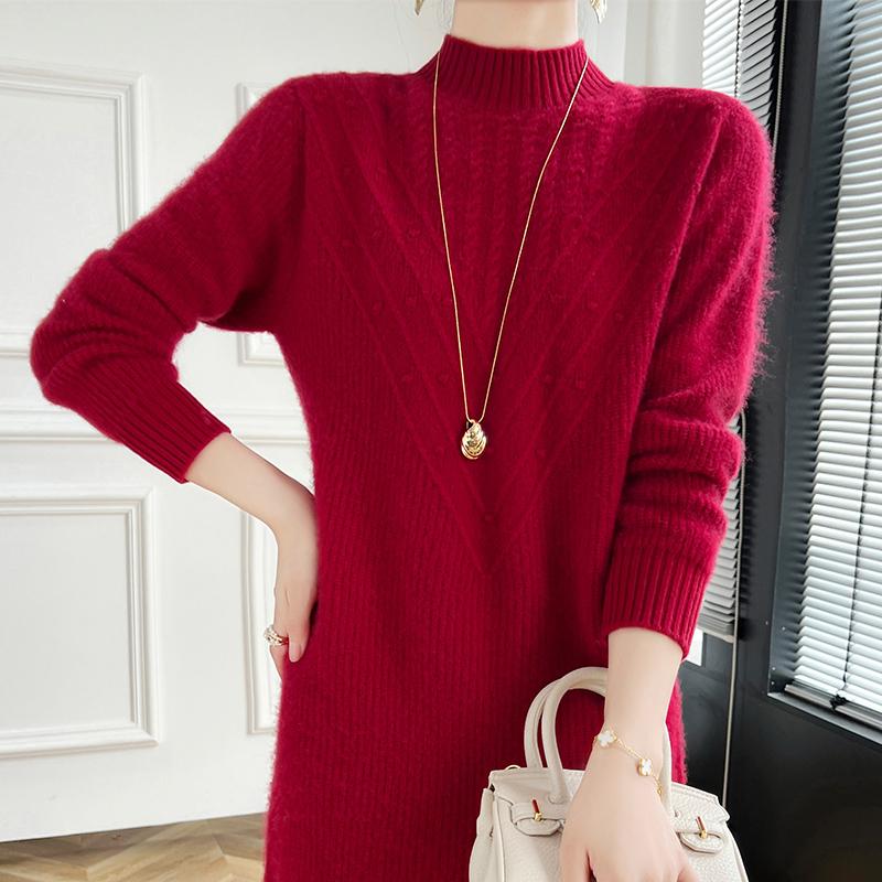 Rochie damă din cașmir Qinghe cașmir 30% cașmir 70% lână toamnă și iarnă fustă cașmir moale și caldă