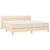 3140886 vidaXL Divan Bed with Mattress Cream 200x200 Cm Fabric