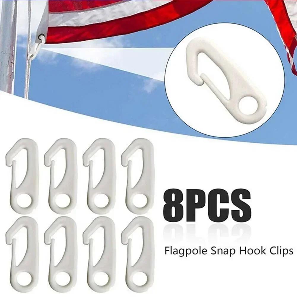 8PCS Heavy Duty Flagpole Snap Hook Clips Flag Pole Attachment Accessories Tool Anti-UV Clips 60*26mm Newly China Mainland