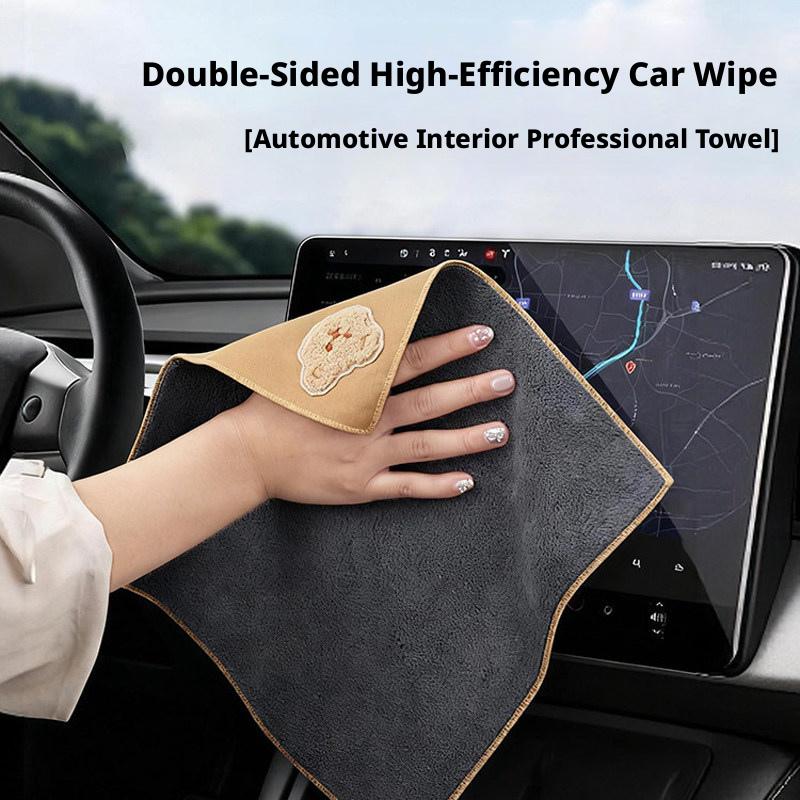SEAMETAL 450GSM Car Cleaning Towel Double-Sided Coral Velvet Suede Car Wash Towel Drying Cloth High Water Absorption Washing Rag