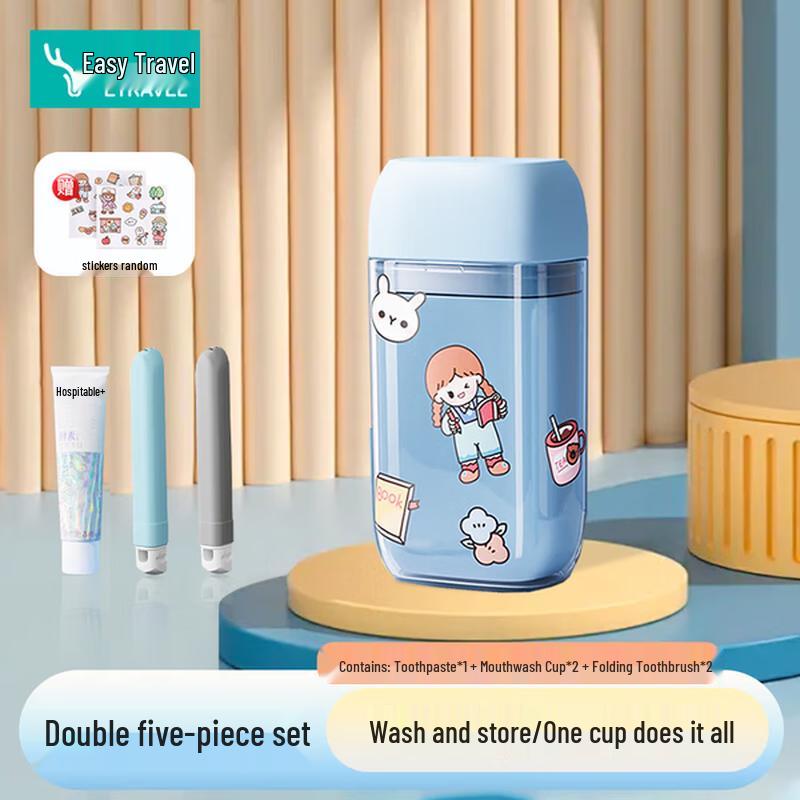 Etravel Portable Travel Dental & Wash Cup Set for Two