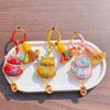 Luxury Brocade Gourd Pendant Horse Embroidered Cat Key Ring  Cheongsam Accessories
