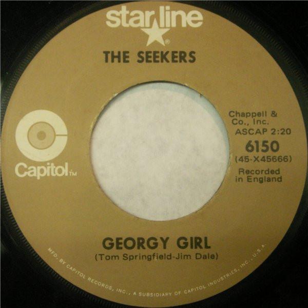 

7inch Record SEEKERS Georgy Girl Ill Never Find Anoth 6150 CAPITOL US Rock Used