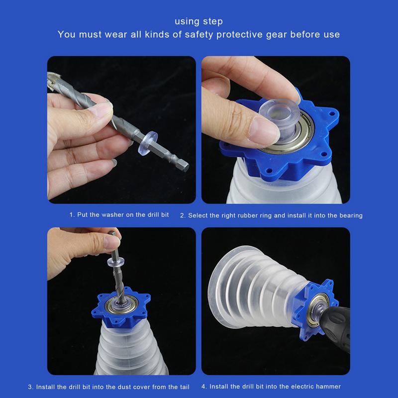 Drill Dust Cover Collector Scalable Silicone Dustproof Dust Bowl Device Power Tool Utility Accessories for Electric Hammer