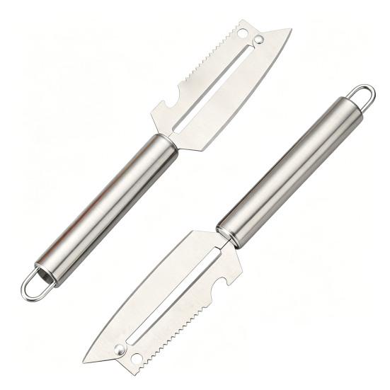 Vegetable Peeler with Ergonomic Handle 2 In 1 Bottle Opener Stainless Steel Peeler for Melons Potatoes Cucumbers Pumpkin Sugar Cane