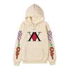 Hunter X Hunter XX Logo Hoodie Color Japanese Vertical Sleeve Print Black Anime Pullover Sweatshirt