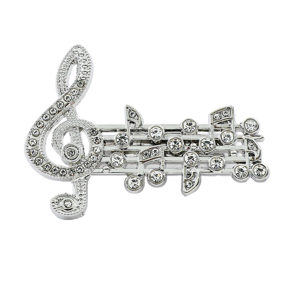 Elegant Microphone Music Note Brooch Club Badge for Women Men Fashion Band Souvenir Jewelry Accessories Gifts