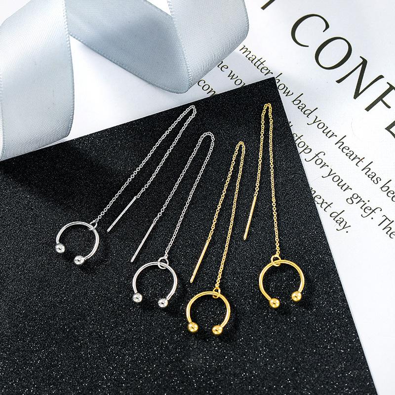925 Sterling Silver Cuff Chain Earrings Wrap Tassel Earrings for Women Crawler Earrings Simple Dainty Jewelry Gifts for Mom