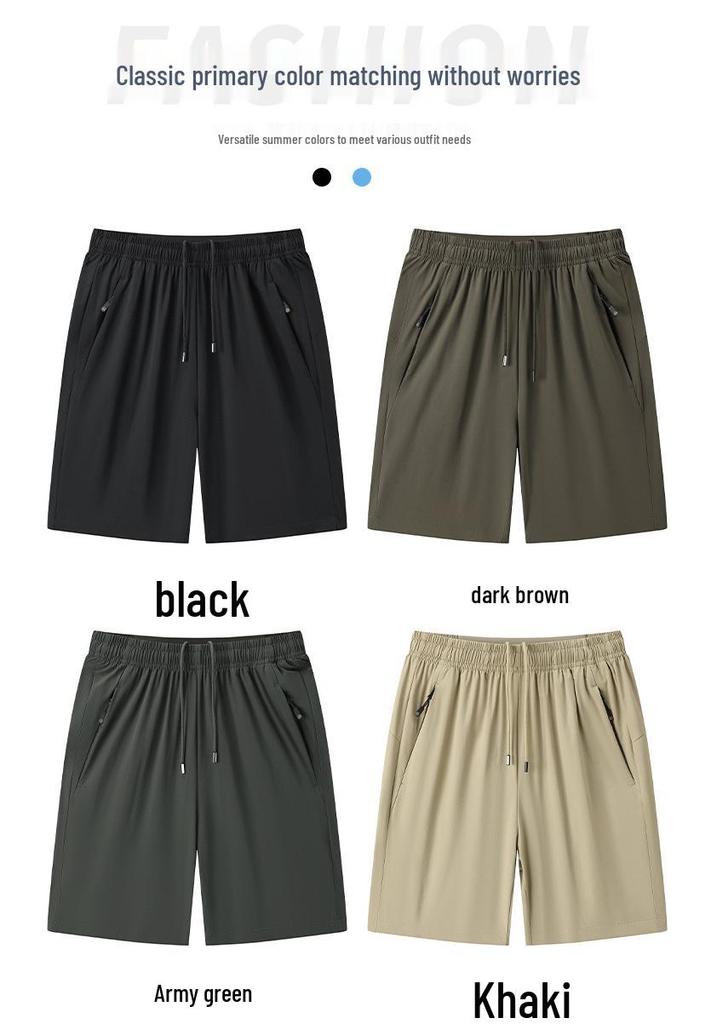 Men's Plus Size Quick-Drying Ice Silk Beach Shorts