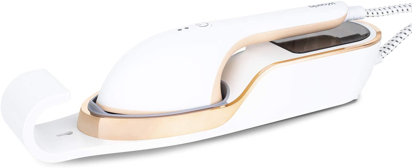 H.Koenig STM20 1, Ferro da Stiro Verticale Portatile, 1500 W, 35 gr/min, Suola in Ceramica, Capacità Acqua 330 ml, 2 Livelli di Vapore, Autonomia Illimitata