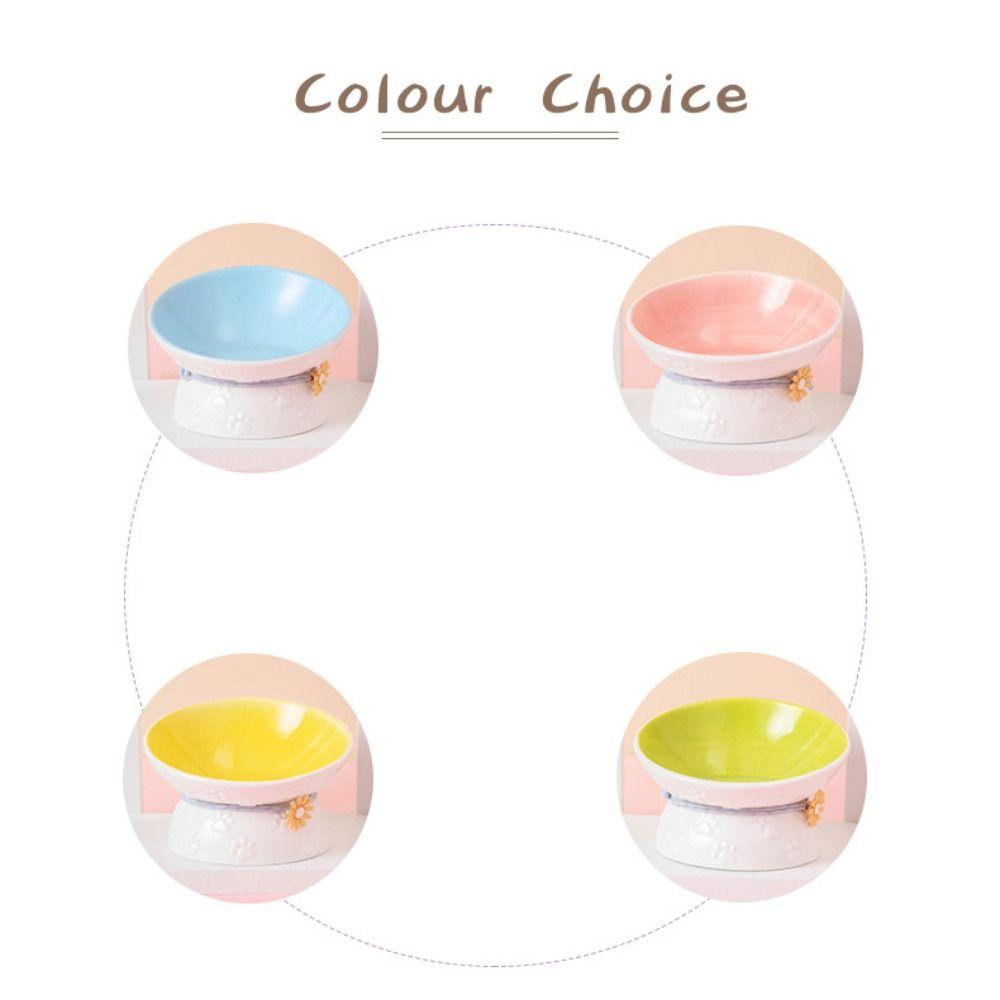 Ceramic Cat Bowl Creative Dog Food Feeding Basin Anti Knock Pet High Foot Bowl  Neck Protection