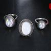 Juego de anillos de dedo apilables creativos, piedras preciosas artificiales, regalo de joyería para mujer