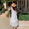 White Suspender Dress Women's Summer New Age-reducing Seaside Vacation Cake Skirt Beach Long Skirt