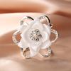 Women Brooch High-Gloss Rhinestone Inlay Sparkling Enamel Rose Flower Design Lapel Pin Non-Slip Buckle Scarf Badge Clothing Bags