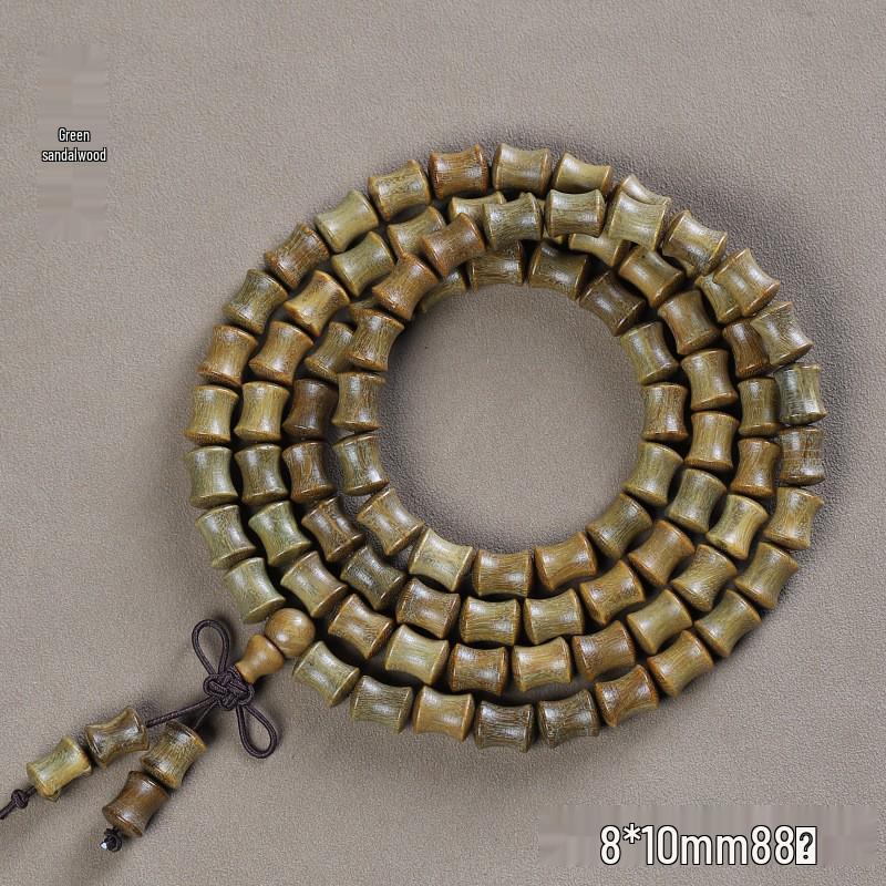 Argentina Green Sandalwood Beaded Bracelet: 8mm Buddhist Rosary for Men & Women