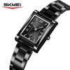 Skmei 2570 Elegant Fashion Women Quartz Watch Costume Stainless Steel Band Waterproof Rectangle in Stock Casual Watch Set