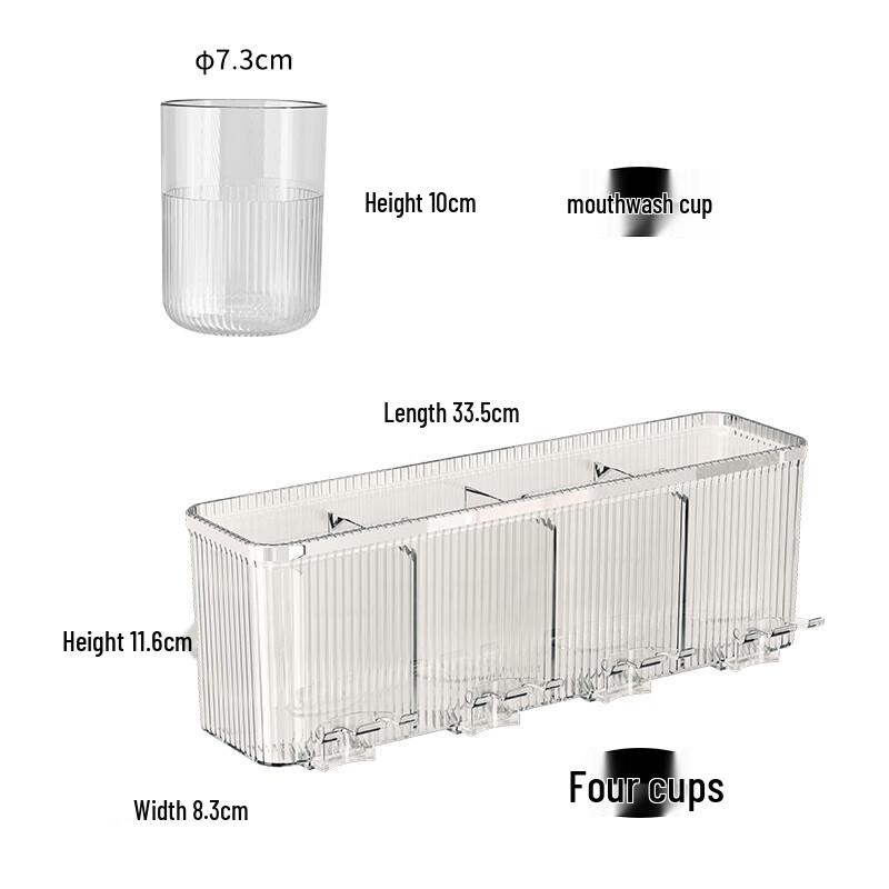 Adhesive Wall-Mounted Toothbrush & Cup Holder