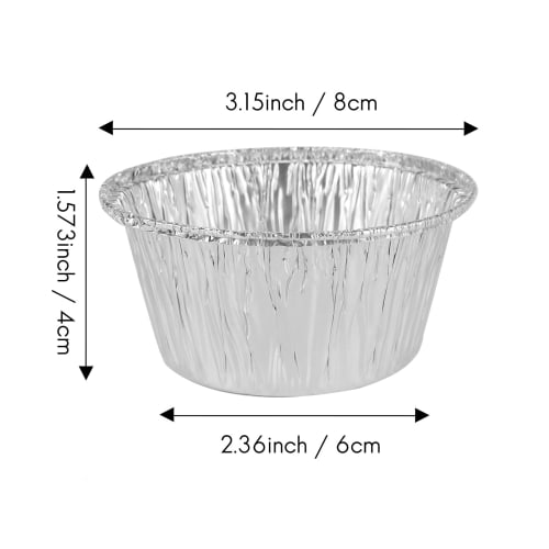 Chaksy 150-Count Aluminum Foil Cupcake Cups, Ramekin Muffin Baking Cups, Disposable Muffin Liners, Ramekin Holder Cups, Aluminum Cupcake Baking Pans,