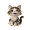 Lovely Animal Cat Brooch Cute Sitting Design Shiny Rhinestone Unisex Lapel Pin for Women Prom Party Clothing Accessory