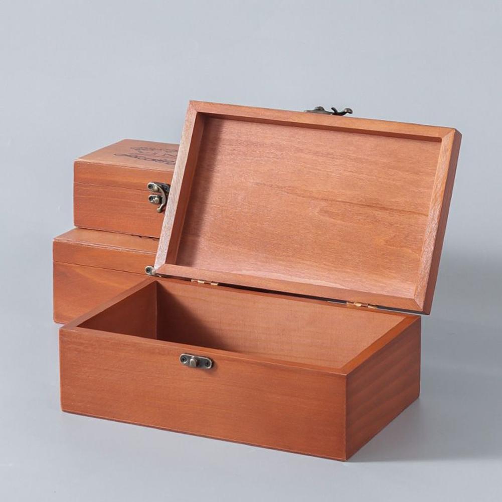 Handmade Storage Box S/M/L Vintage Wood Color Wooden