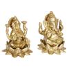 Pure Brass Laxmi Ganesha Idol, Lord Lakshmi Ganesh Statue, Home Decor, Gold
