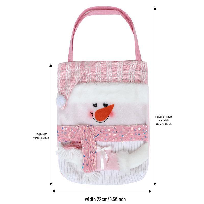 Christmas Candy Bags with Santa Claus Design, Imitation Linen Gift Bags for Holiday Decor