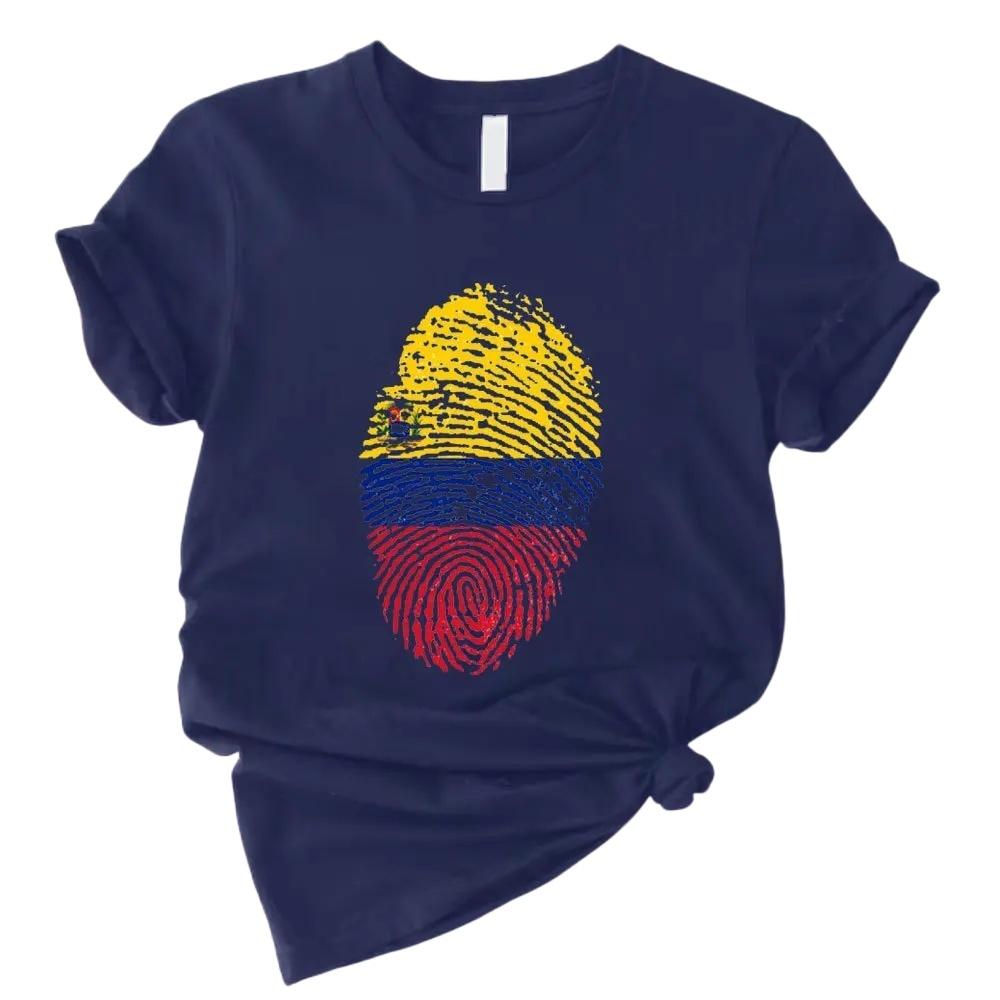 Cotton Shirt with Venezuelan Flag Printed on It Traditional South American Shirt 2026 Summer Fashion Women Cotton Loose Tshirt