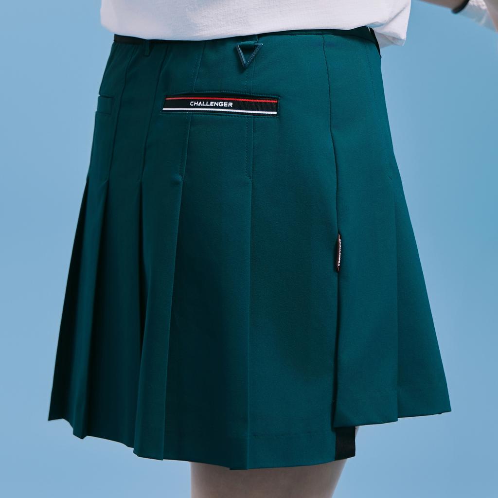 CHALLENGER Women'S A-Line Asymmetrical Pleated Culottes Dark Green