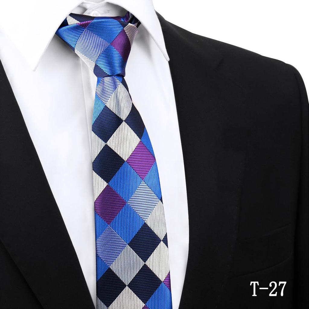 Handmade Paisley Stripe Jacquard Polyester Tie, 7.5cm
