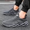 Tênis Esportivos Masculinos de Malha Respirável Antiderrapantes com Sola de Lâmina Calçados Casuais para Corrida com Cadarços Contrastantes