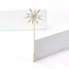 Fashion Long Needle Slightly Inlaid Copper Zircon 8-Star Brooch, Simple Niche Women'S Clothing Corsage Jewelry Pin